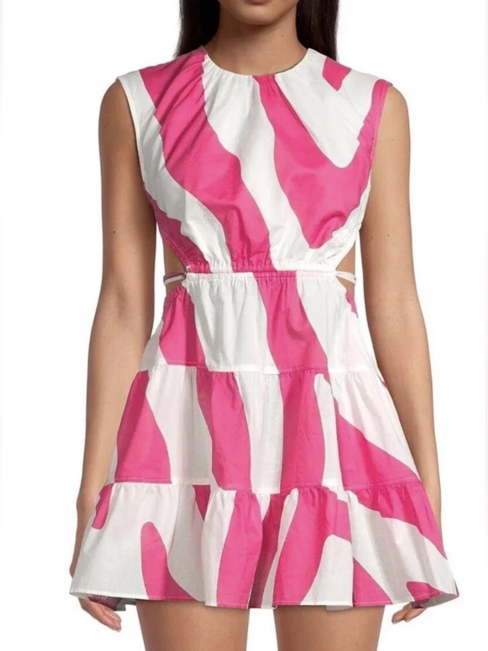 Milly Cabana Olen Zebra Print Cotton Mini Dress Medium
